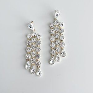 J. Crew Sparkly Waterfall Earrings (Crystal)